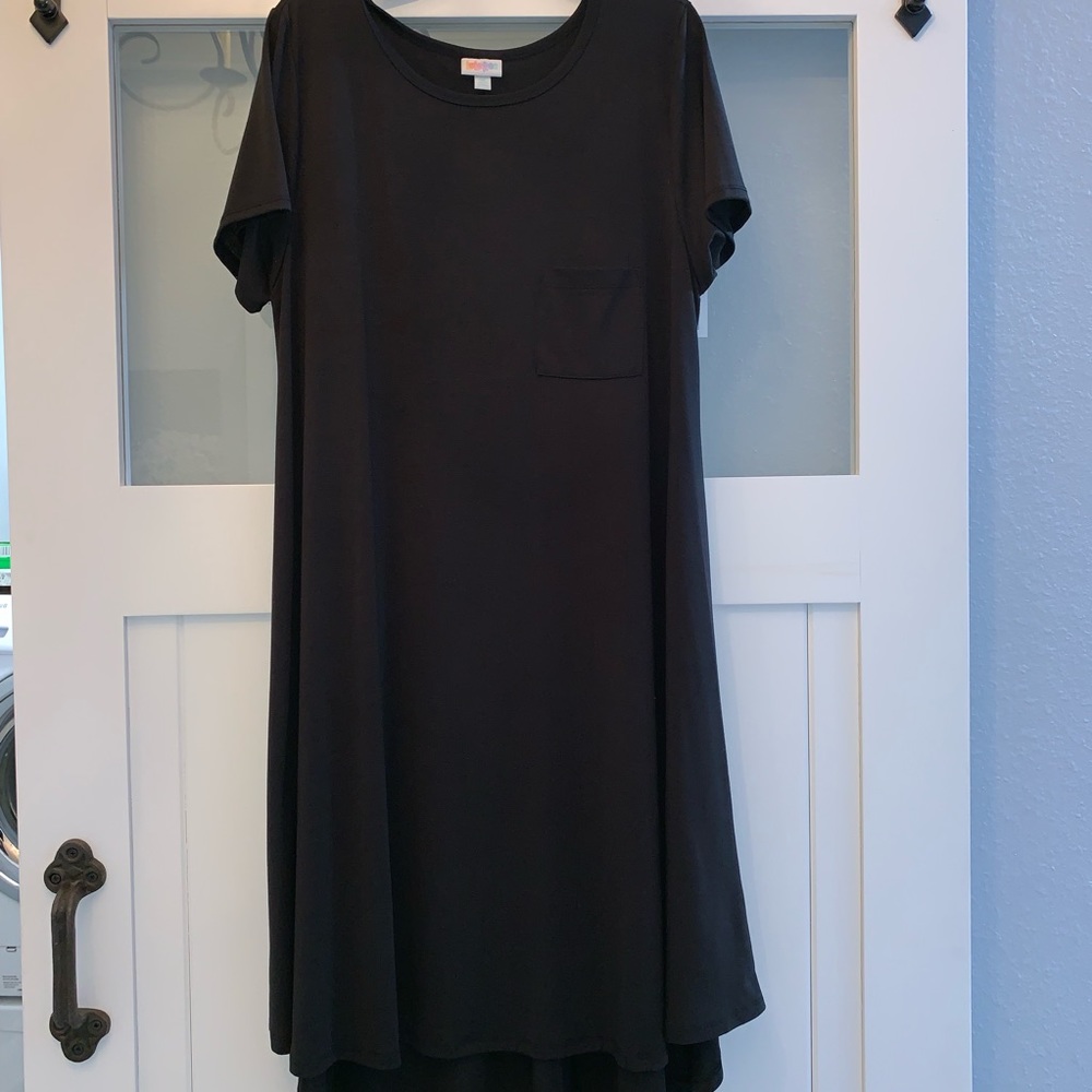 LuLaRoe Black T-Shirt Dress, Size 2X